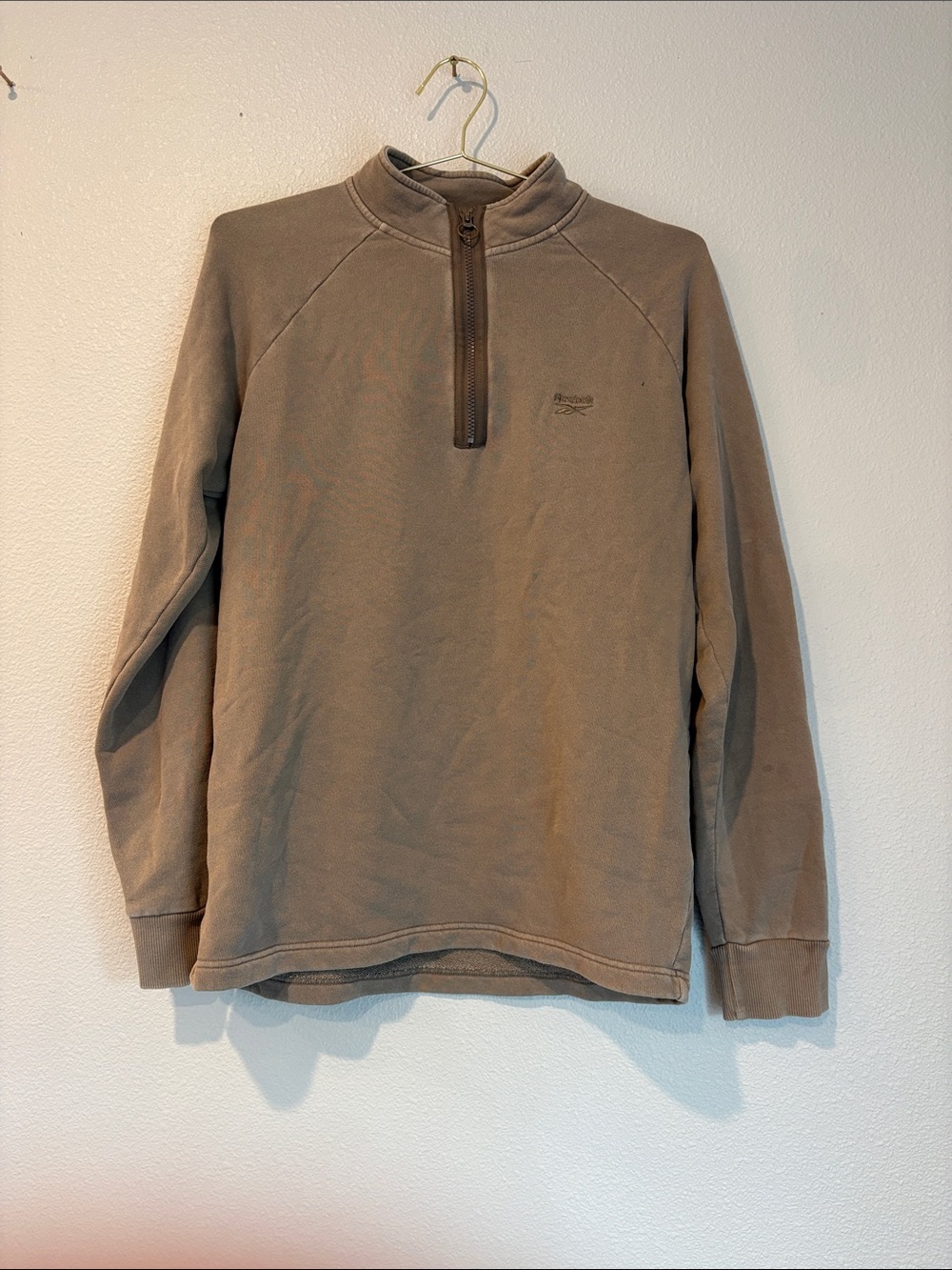 Reebok Taupe Half-Zip Fleece Pullover